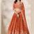 Rust Orange Chinon Silk Embroidered Lehenga Choli Set