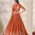 Rust Orange Chinon Silk Embroidered Lehenga Choli Set