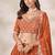 Rust Orange Chinon Silk Embroidered Lehenga Choli Set
