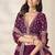 Wine Purple Art Silk Embroidered Sangeet Function Lehenga Choli