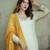 White&yellow georgette readymade suit with embroidery & sequence work