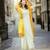 White&yellow georgette readymade suit with embroidery & sequence work