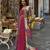 Magenta georgette readymade shrug suit with embroidery work