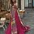 Magenta georgette readymade shrug suit with embroidery work