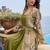 Olive georgette readymade shrug anarkali with embroidery work
