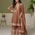 Brown georgette readymade suit with embroidery & sequence work