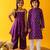 Purple bandhani silk & cotton palazzo set & kurta pyjama brother sister matching combo