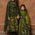 Green hand embroidered cotton anarkali set & lehenga choli mother daughter matching combo