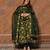 Green hand embroidered cotton anarkali set & lehenga choli mother daughter matching combo