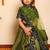 Green hand embroidered cotton anarkali set & lehenga choli mother daughter matching combo