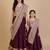 Wine & burgundy sequinned & embroidered cotton lehenga choli mother daughter matching combo