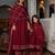 Maroon gota patti cotton anarkali set mother daughter matching combo