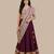 Wine & burgundy sequinned & embroidered cotton lehenga choli mother daughter matching combo