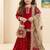 Red sequinned silk sharara set mother daughter matching combo