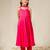 Rani pink gota patti & solid blended cotton kurta set & anarkali set mother daughter matching combo
