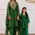 Green gota patti blended cotton anarkali set & top and bottom set mother daughter matching combo