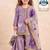 Purple sequinned silk sharara set mother daughter matching combo