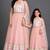 Blue & pink floral printed cotton silk lehenga choli mother daughter matching combo