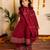 Maroon gota patti cotton anarkali set mother daughter matching combo