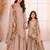 Beige sequinned silk sharara set mother daughter matching combo
