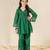 Green gota patti blended cotton anarkali set & top and bottom set mother daughter matching combo
