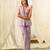 Lilac beaded & solid cotton salwar suit mother daughter matching combo
