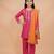 Pink embroidered cotton full sleeve kurta set mother daughter matching combo
