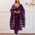 Purple gota patti & solid blended cotton anarkali set mother daughter matching combo