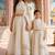 Ivory & white gota patti georgette & net lehenga choli mother daughter matching combo