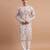 Brown woven & floral printed cotton kurta pant set father son matching combo