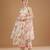 Multicolor floral printed chanderi anarkali set & lehenga choli mother daughter matching combo