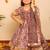 Maroon & brown floral printed & gota patti organza anarkali set mother daughter matching combo
