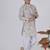 Brown woven & floral printed cotton kurta pant set father son matching combo
