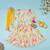 Multicolor floral printed chanderi anarkali set & lehenga choli mother daughter matching combo