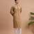 Green woven & floral printed cotton kurta pant set father son matching combo