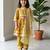 Lime green floral printed cotton salwar suit & kurta set mother daughter matching combo