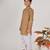 Green woven & floral printed cotton kurta pant set father son matching combo