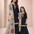 Black sequinned silk sharara set mother daughter matching combo
