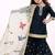 Black sequinned silk sharara set mother daughter matching combo