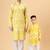 Yellow ikat cotton kurta & kurta pant set father son matching combo
