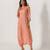 Scarlet orange abstract & floral printed cotton dhoti jumpsuit mother daughter matching combo