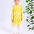 Yellow ikat cotton kurta & kurta pant set father son matching combo