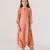 Scarlet orange abstract & floral printed cotton dhoti jumpsuit mother daughter matching combo
