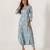 Aqua & blue abstract & floral printed cotton dhoti jumpsuit mother daughter matching combo