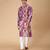 Multicolor merlot ikat & printed cotton kurta & kurta pyjama father son matching combo