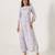 Slate grey abstract & floral printed cotton dhoti jumpsuit mother daughter matching combo