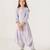 Slate grey abstract & floral printed cotton dhoti jumpsuit mother daughter matching combo