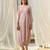 Pink beaded & solid cotton dhoti jumpsuit mother daughter matching combo