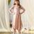 Pink beaded & solid cotton dhoti jumpsuit mother daughter matching combo