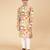 Multicolor biome ikat & printed cotton kurta & kurta pyjama father son matching combo
